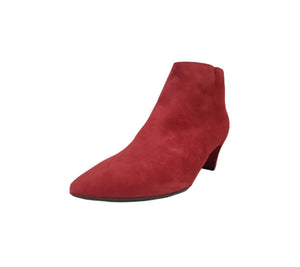 Wonders I-8402 Rubi Red Suede Leather Pointy Zip Ankle Boot Made In Spain