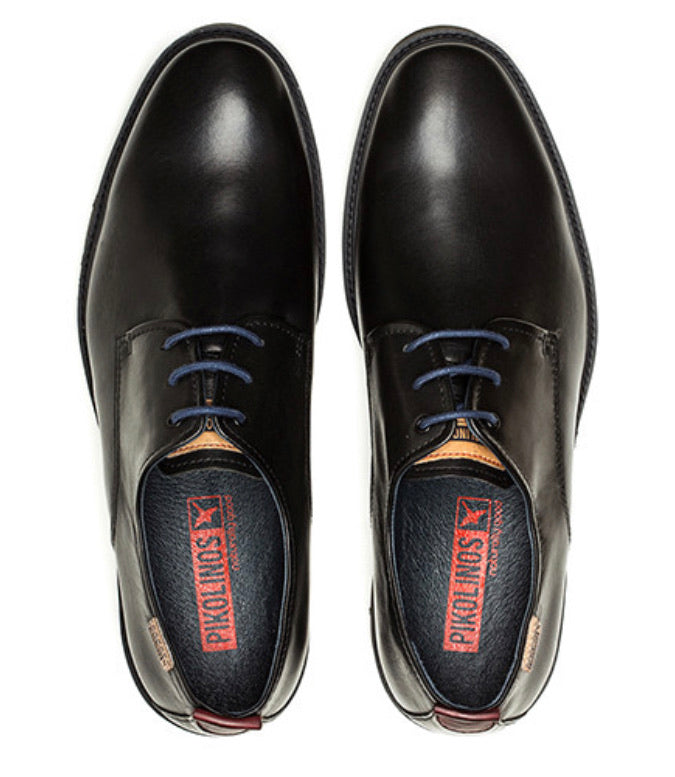 Pikolinos M9M-4201C1 Black Mens 3 Eyelet Lace Up Made In Spain