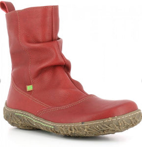 El Naturalista N722 Tibet Red Zip Mid Calf Boot Made In Spain