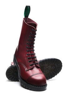 Solovair Cherry Red Steel Toe 11 Eyelet Boot Made In England