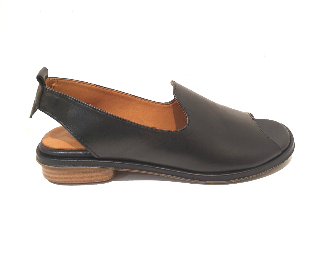 Sala Europe Lisha Black Open Toe Slingback Made In Turkey