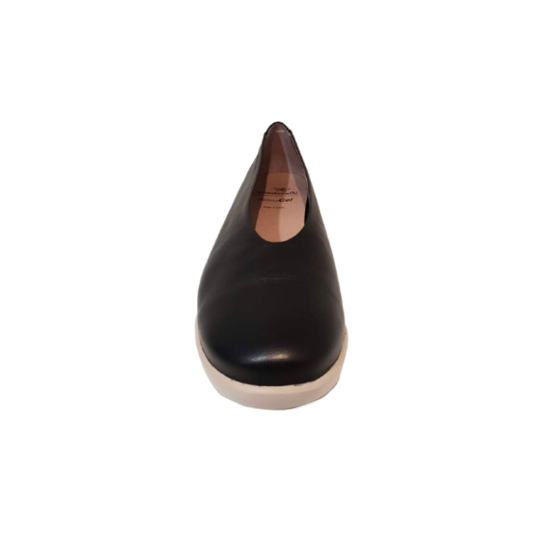 Wonders A-7801 Negro Black Sauvag Leather Flats Made In Spain