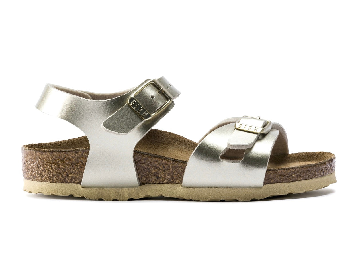 Birkenstock Rio Kids Electric Metallic Gold Birko-Flor Made In Germany