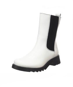 Fly London Rein795Fly Off White Black Pull On Ankle Boot Made In Portugal