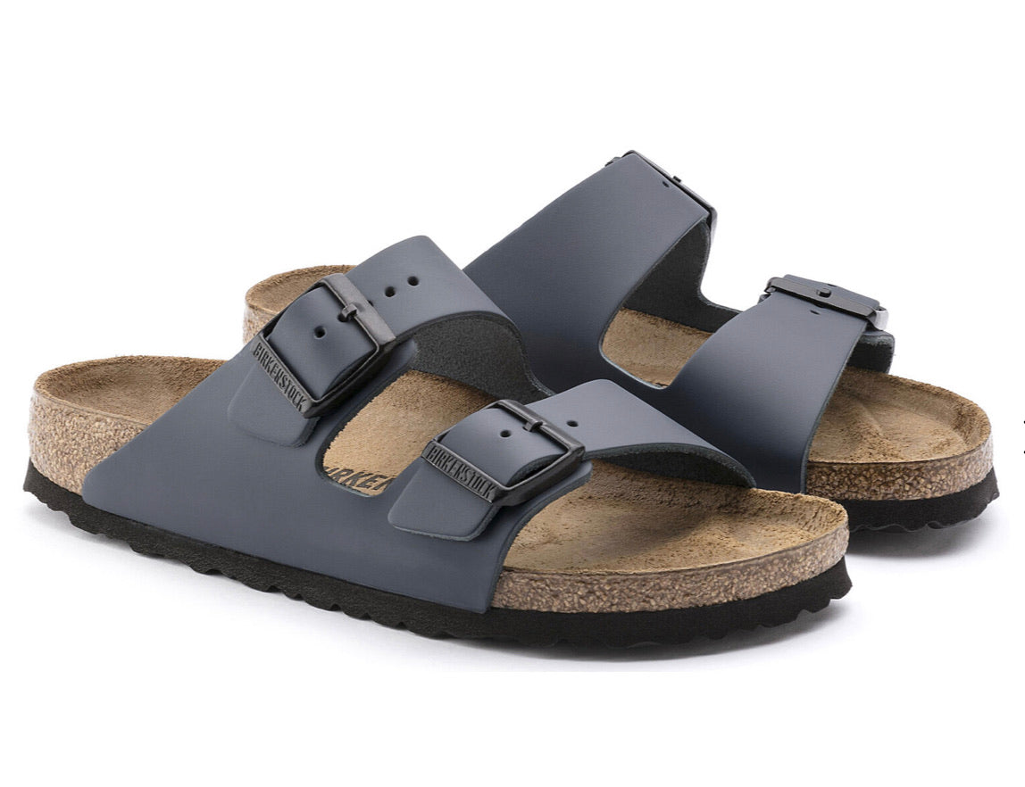 Birkenstock Arizona Blue Smooth Leather Made In Germany
