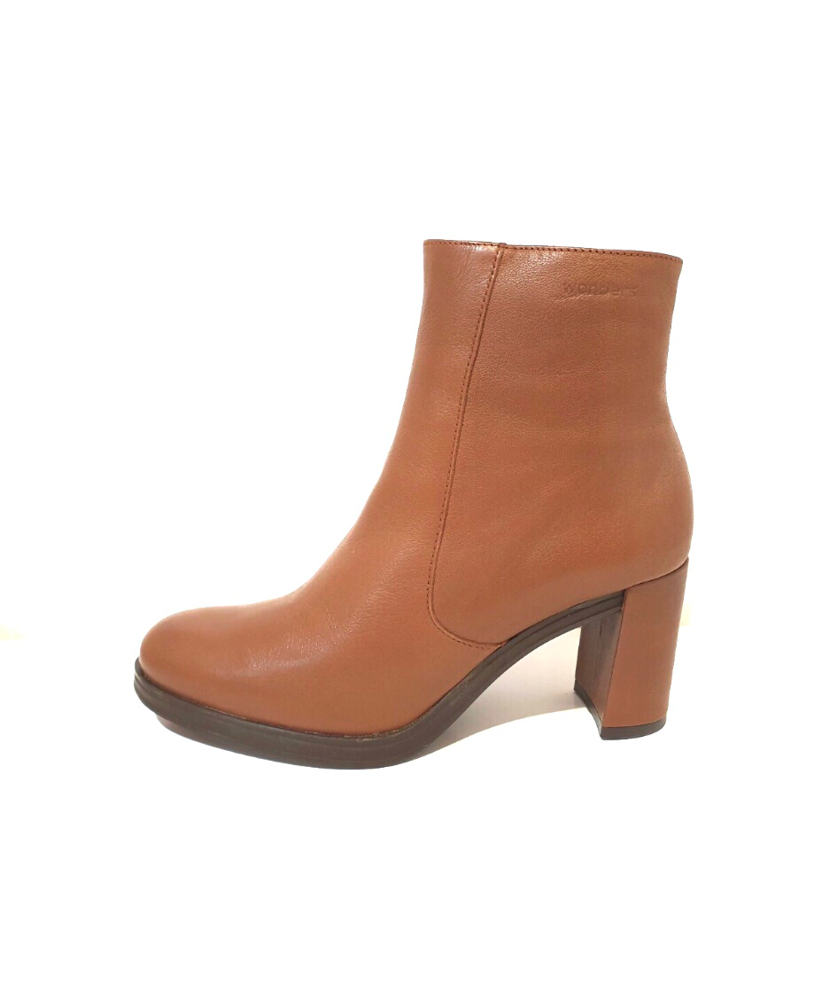 Wonders M-2505 Cuero Gonzalo Light Tan Zip Ankle Boot Made In Spain