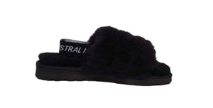 Ugg Australia Black Bella Slide Sheepskin Open Toe Made In Australia