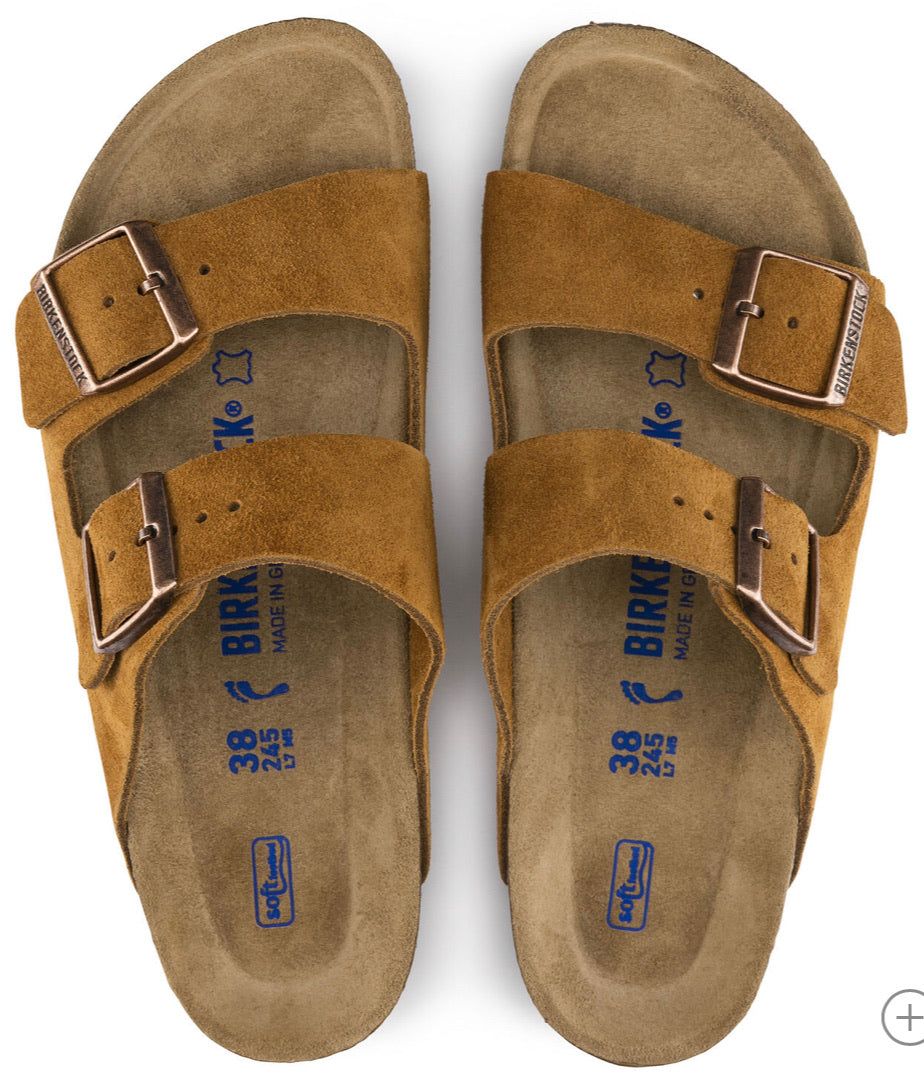 Birkenstock Arizona Mink Suede Leather Soft Footbed Made In Germany