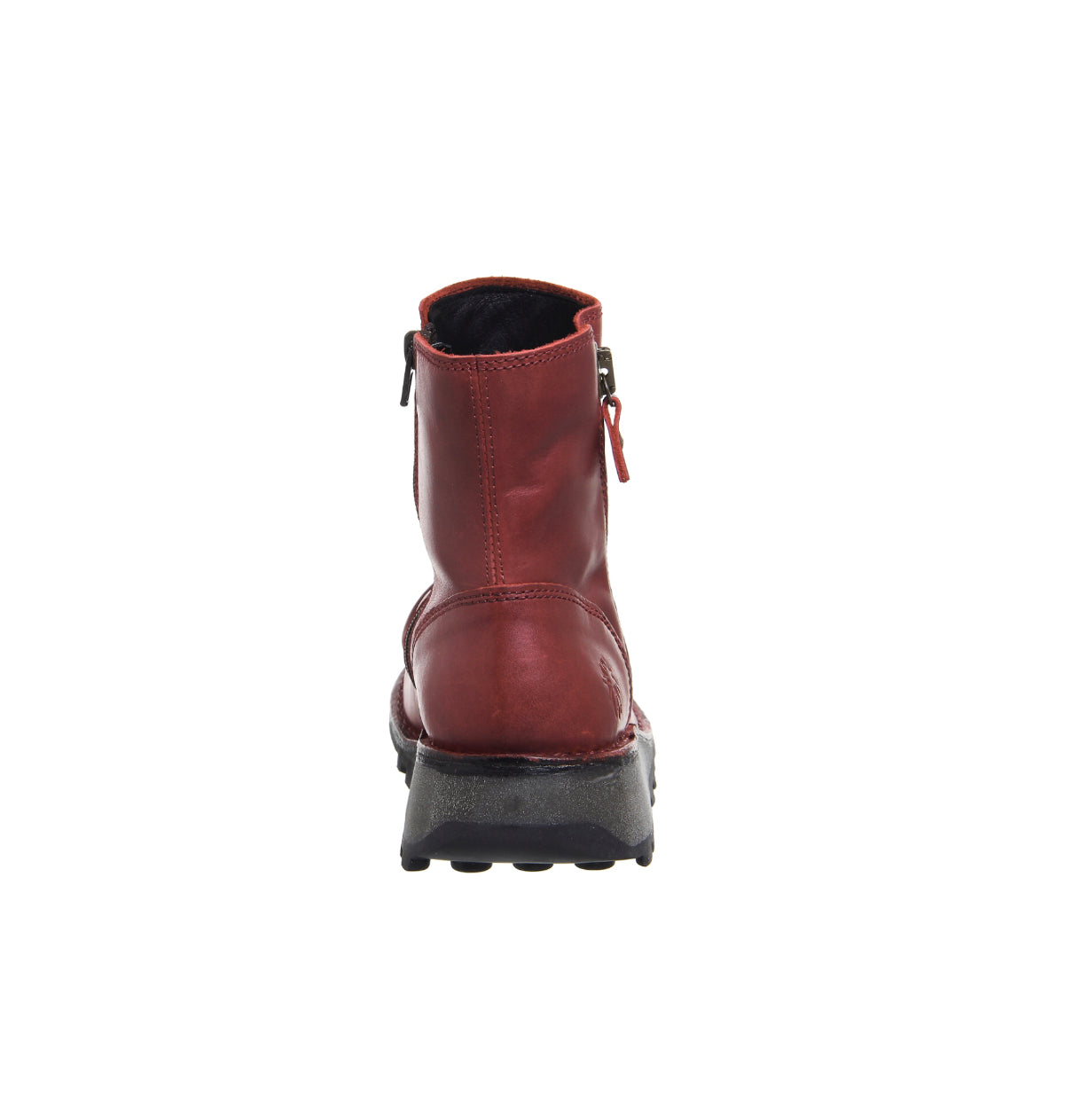 Fly London Mon944FLY Red Leather Double Zip Ankle Boot Made In Portugal