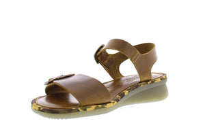 Fly London Comb230Fly Camel Women's Wedges Open Toe Sandals Made In Portugal