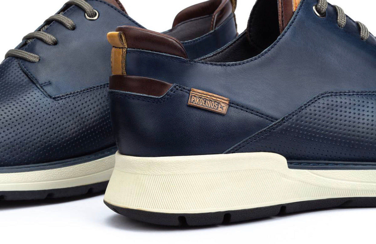 Pikolinos Busot M7S-4388 Blue 4 Eyelet Mens Shoe Made In Spain