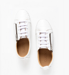 Bueno Orsola White 5 Eyelet Zip Shoe Made In Turkey