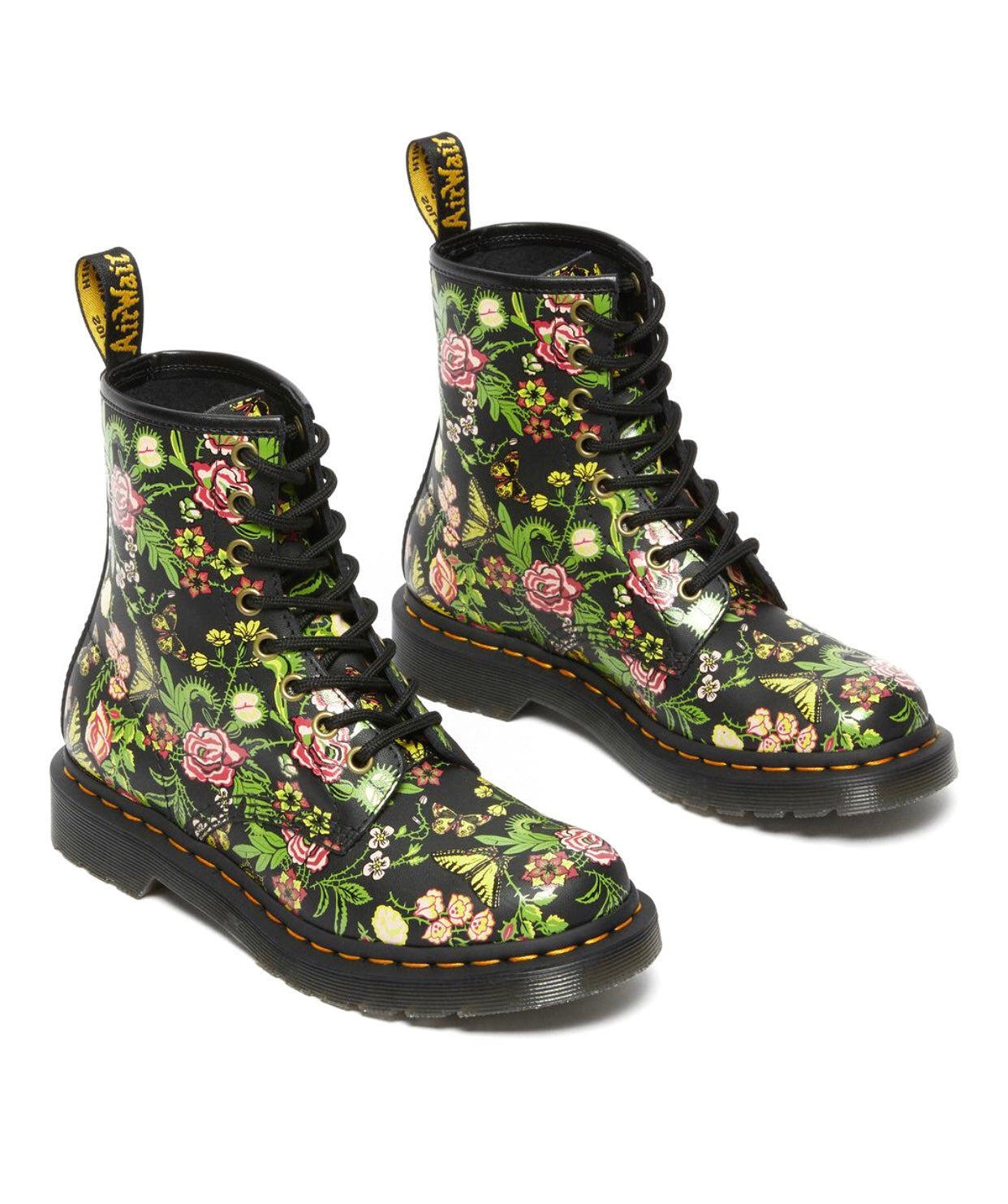 Dr. Martens 1460 Black Bloom Backhand Floral Ankle 8 Eyelet Boot
