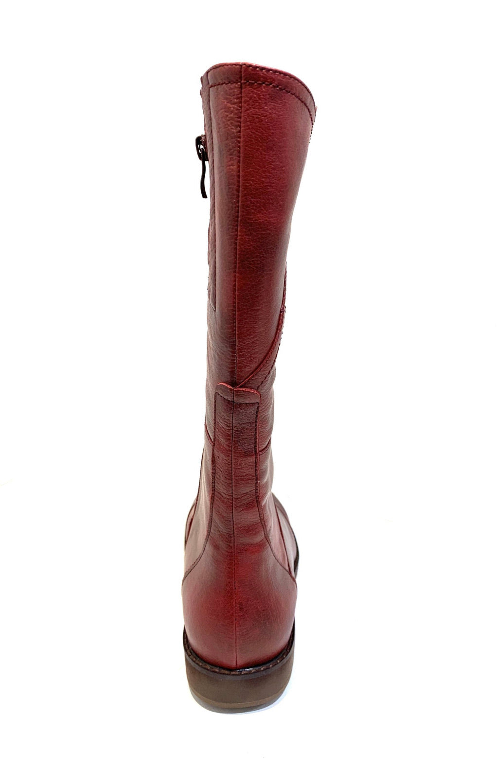 Minki Ladies Boots Mary Wine Red Zip Mid Calf