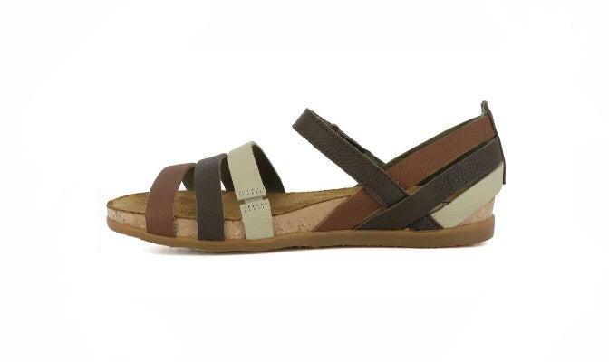 El Naturalista NF42 Brown Mixed Sandals Flats Made In Spain