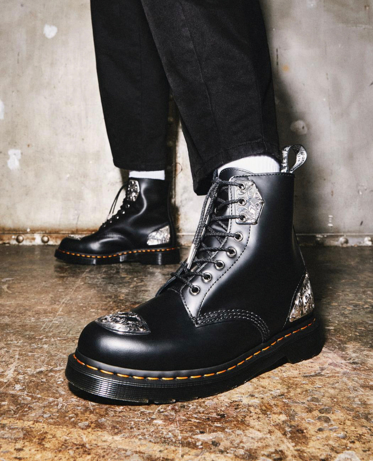 Dr. Martens 1460 King Nerd Black Smooth Ankle 8 Eyelet Boot