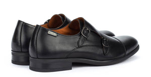 Pikolinos M7J-3148 Black Mens Double Buckle Monk Made In Spain
