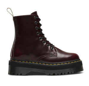 Dr. Martens Vegan Jadon II Cherry Red Platform Ankle 8 Eyelet Boot