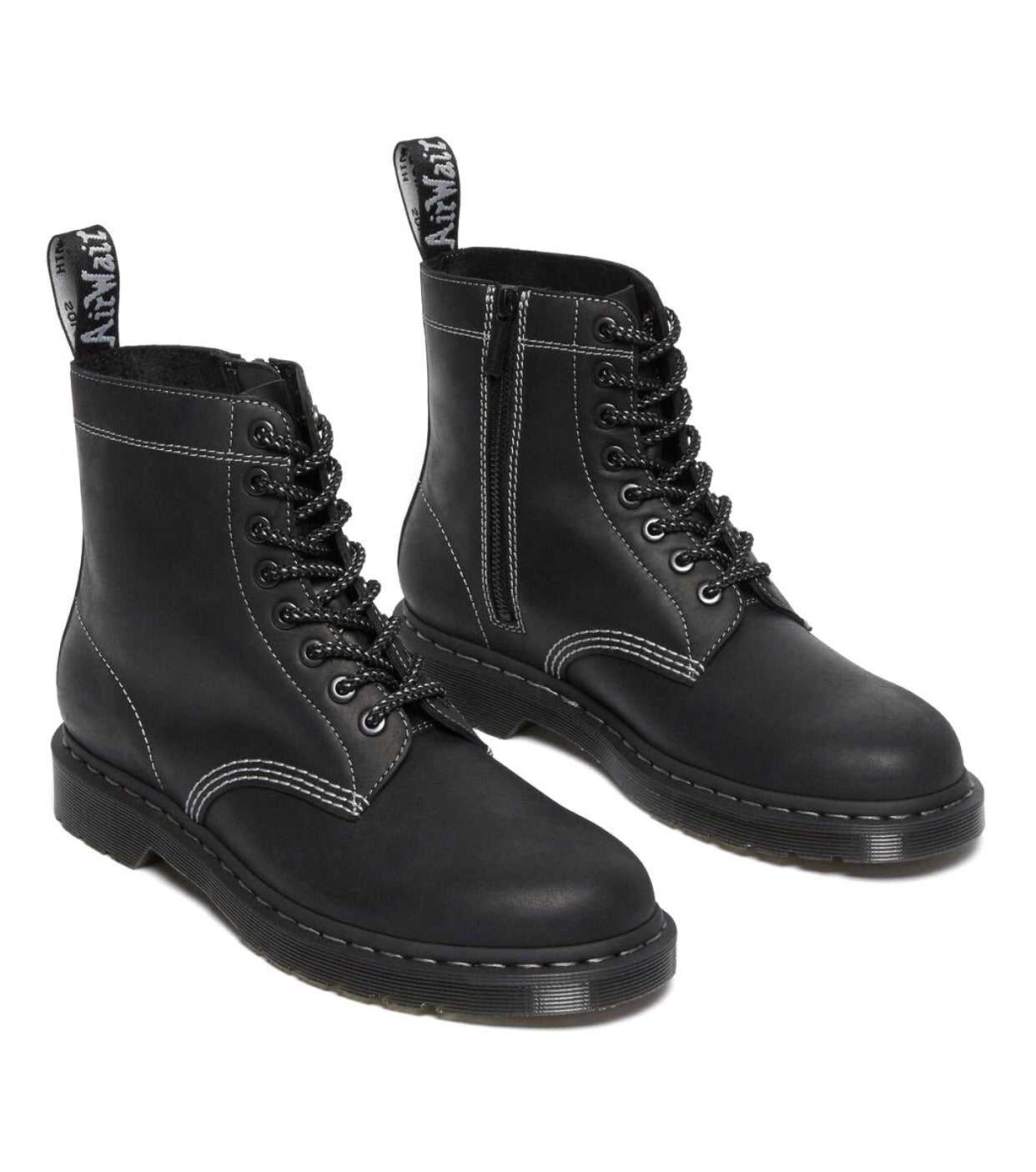 Dr. Martens 1460 Black Streeter Pascal Zipped Ankle 8 Eyelet Boot