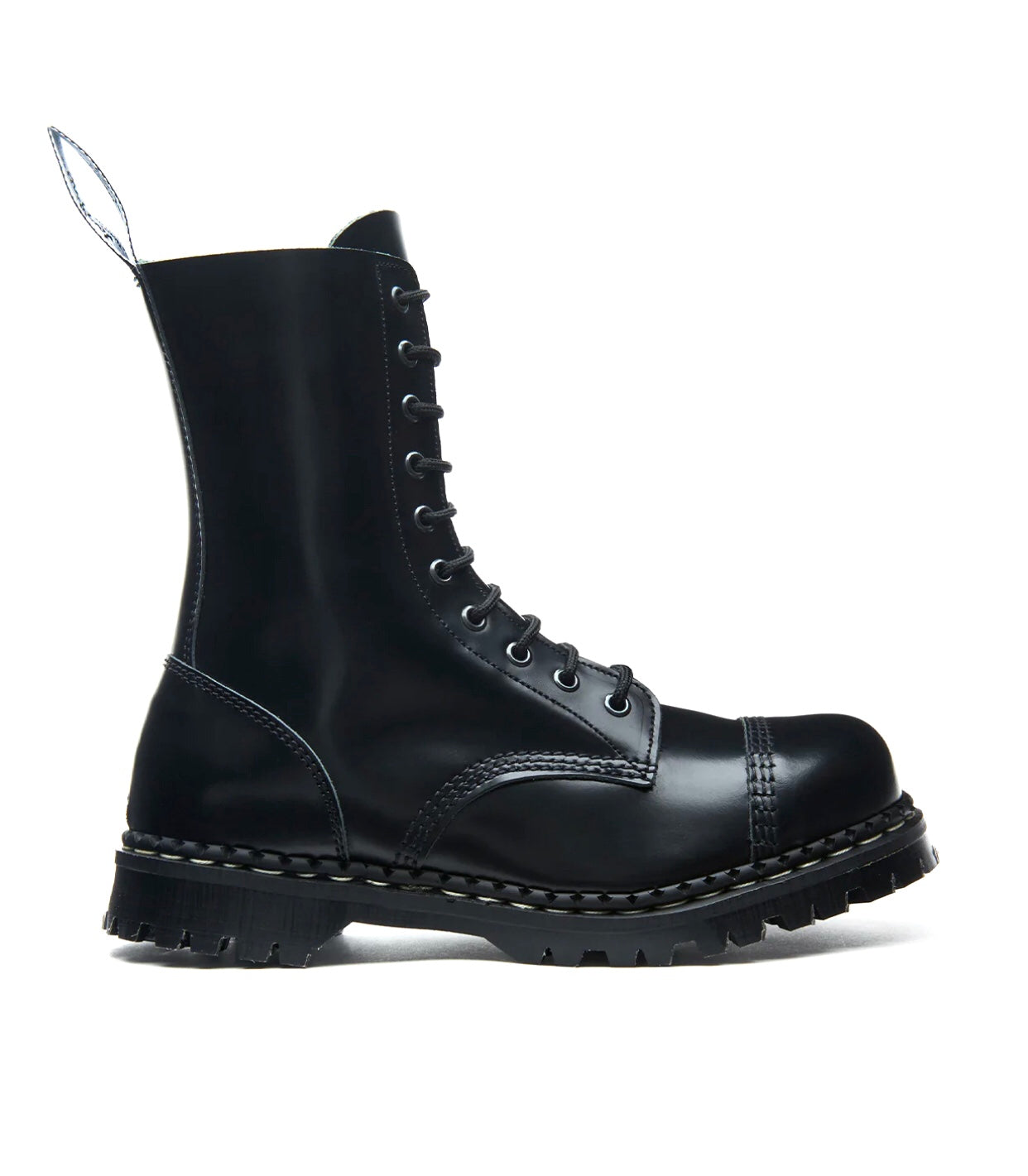 Gripfast Black Hi-Shine Steel Toe 10 Eyelet Boot Made In England