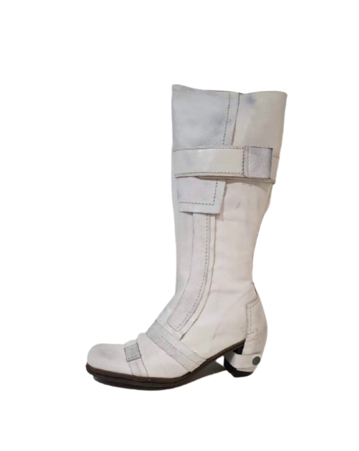 Eject EJW14-50 White Zip Knee High Boot Made In Portugal