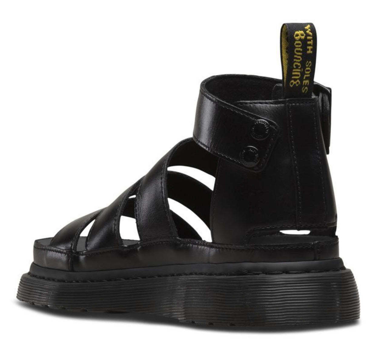 Dr. Martens Clarissa II Brando Black Sandal Buckle 3 Ankle Strap