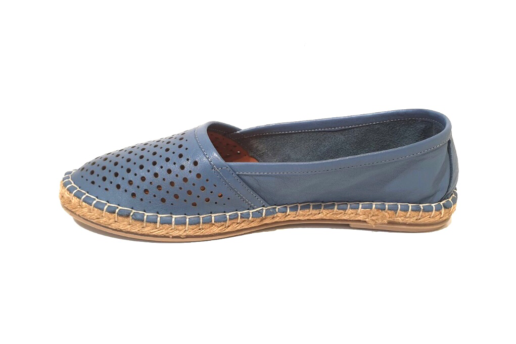 Bueno Tikka Anar Sky Blue Perforated Slip On Shoe Made In Turkey