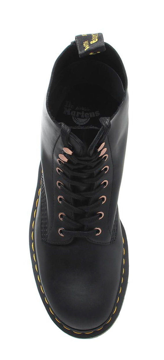 Dr. Martens 1460 Black Pascal Ankle 8 Eyelet Boot Soapstone Hi Suede Wp