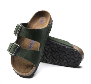 Birkenstock Arizona Mountain View Green Suede Leather Soft Footbed Made In Germany