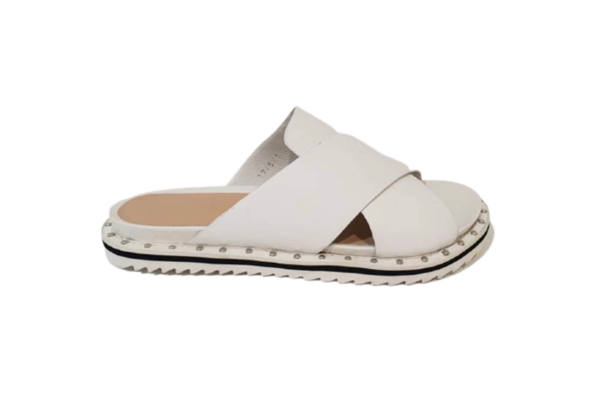 Bruno Premi KA111X White Bianco Vitello Leather Slide