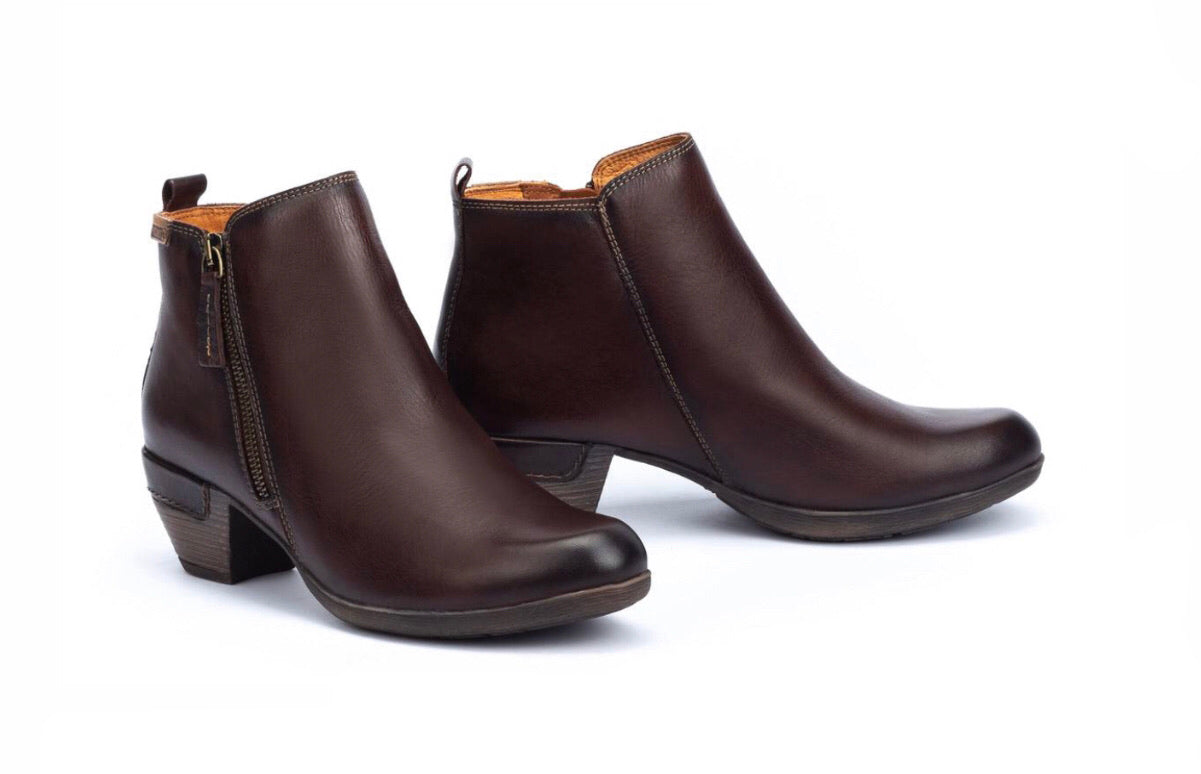 Pikolinos Rotterdam 902-8900 Olmo Brown Zip Ankle Boots Made In Spain
