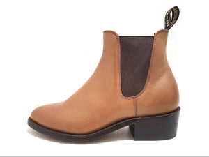 Baxter Dancer Tan Resin Sole Cuban Heel Chelsea Dress Boot Made In Australia