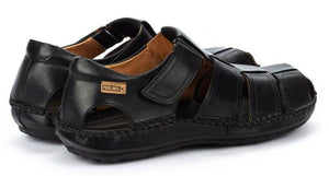 Pikolinos 06J-5433 Black Leather Sandals Mens Velcro Made In Spain