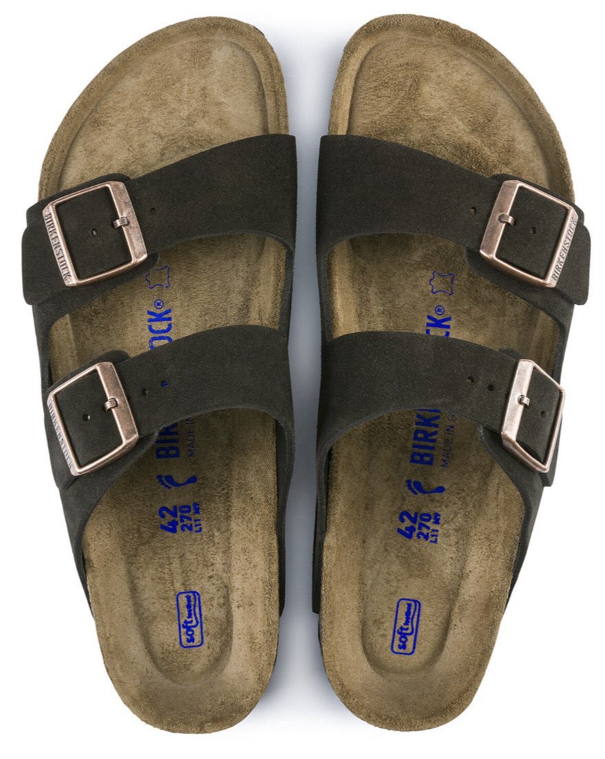 Birkenstock Arizona Mocha Suede Soft Footbed Made In Germany