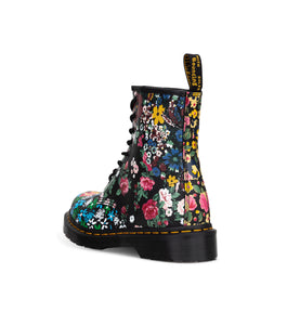 Dr. Martens 1460 Pascal White Black Floral Mash Up Backhand Ankle 8 Eyelet Boot