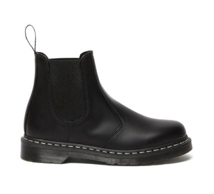 Dr. Martens 2976 Black Smooth White Stitch Chelsea Boot