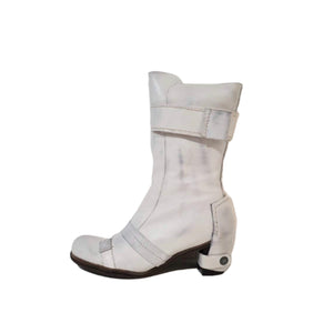 Eject EJW14-48 White Zip Mid Calf Boot Made In Portugal