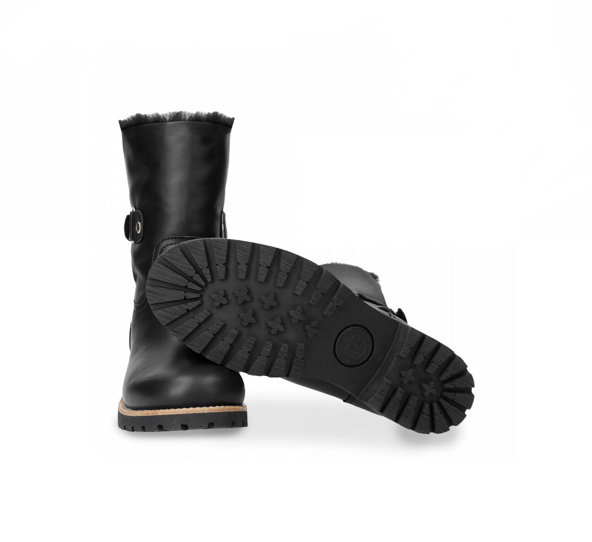 Panama Jack Felia Igloo Black Sheepskin Waterproof Mid Calf Boot Made In Spain