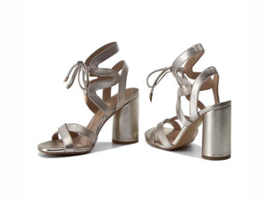Dark silver strappy heels on sale
