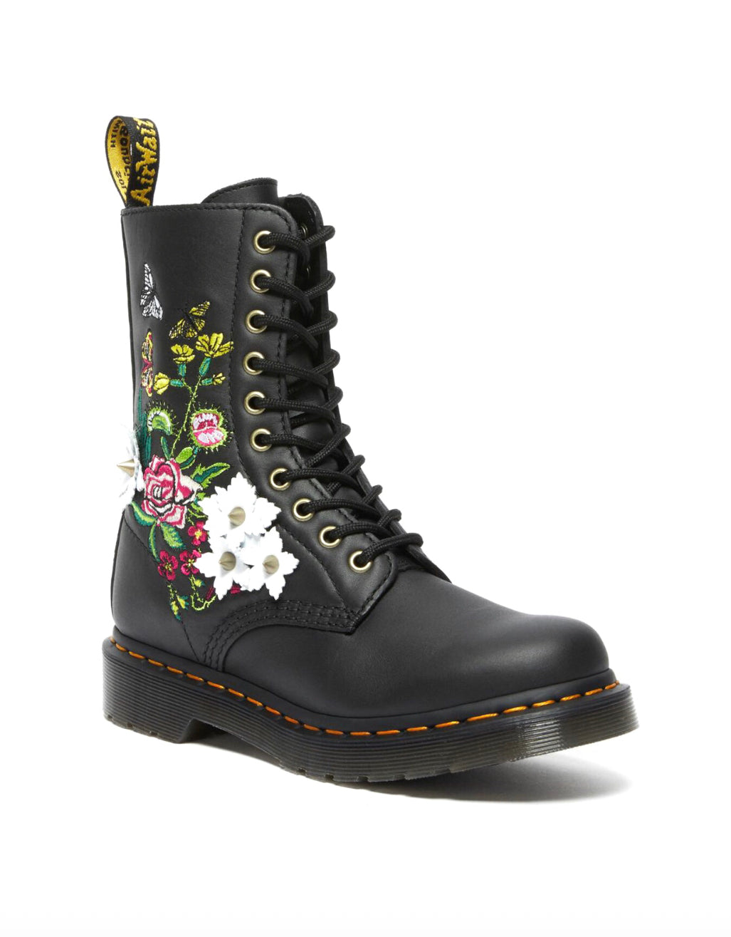 Dr. Martens 1490 Bloom Black Nappa Floral 10 Eyelet Boot