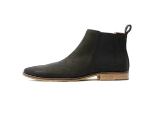 Croft Camden Black Leather Elastic Sided Chelsea Ankle Boot
