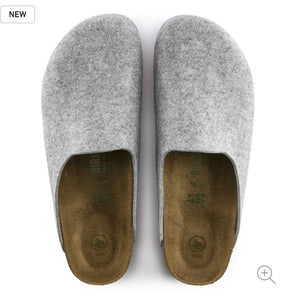 Birkenstock Amsterdam Vegan Light Grey Felt Clog Made In Germany