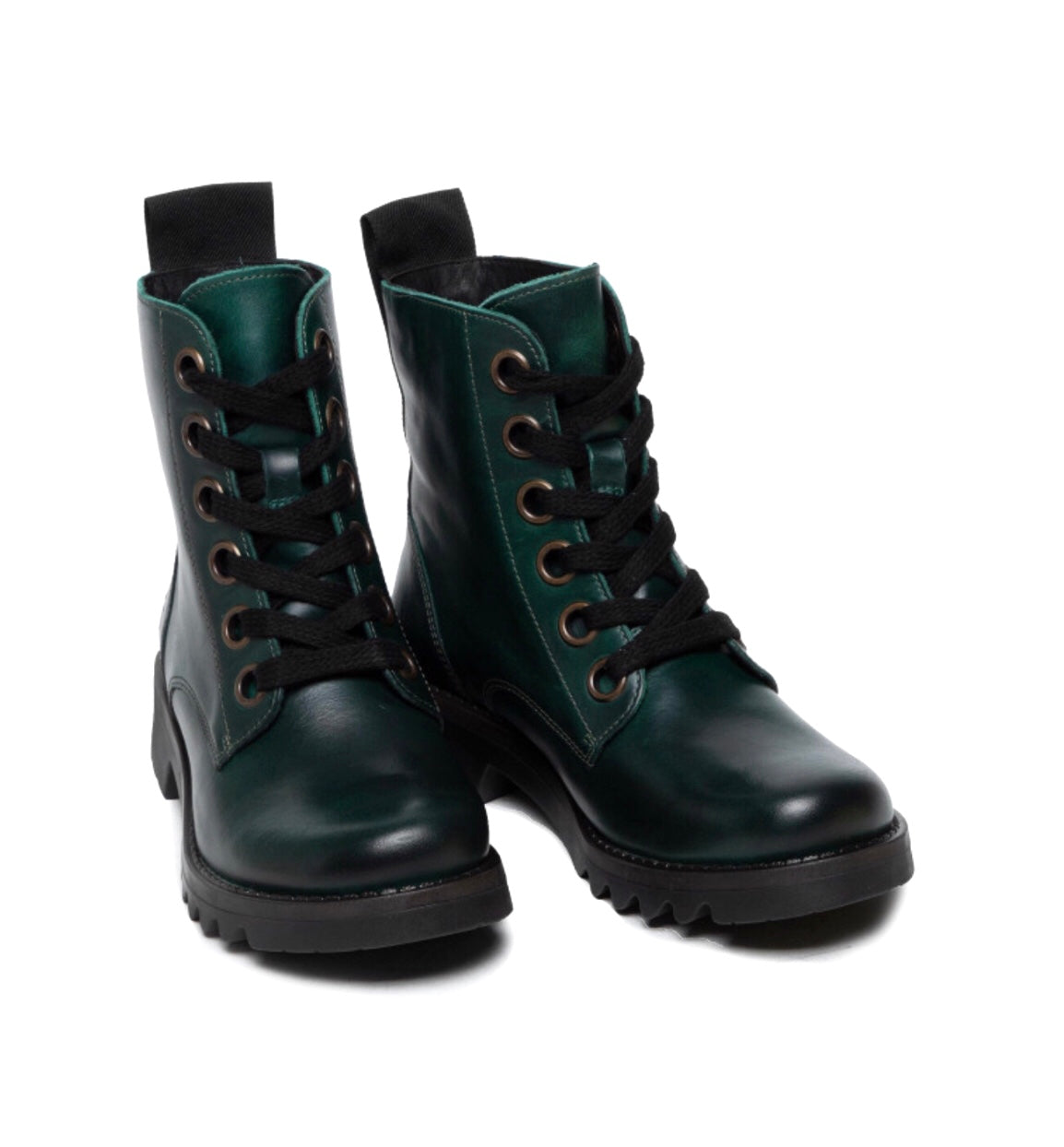 Fly London Ragi539Fly Shamrock Green 6 Eyelet Ankle Boot Made In Portugal