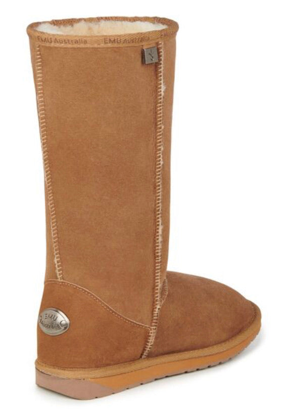 Emu Australia Chestnut Platinum Stinger Hi Knee High Sheepskin Made In Australia