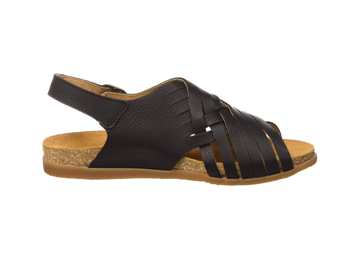 El Naturalista 5246 Zumaia Black Soft Grain Sandals Made In Spain