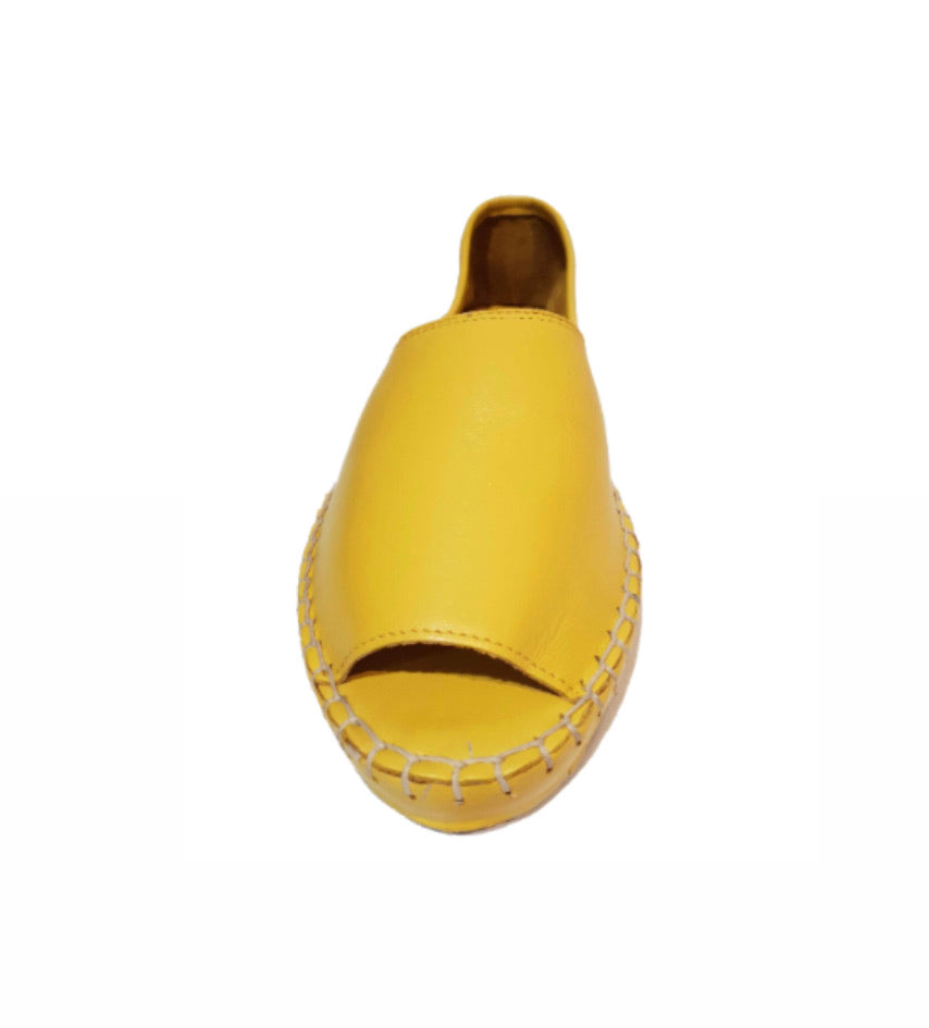 Sala Europe Flex Yellow Burnt Slip On Open Toe Made In Turkey