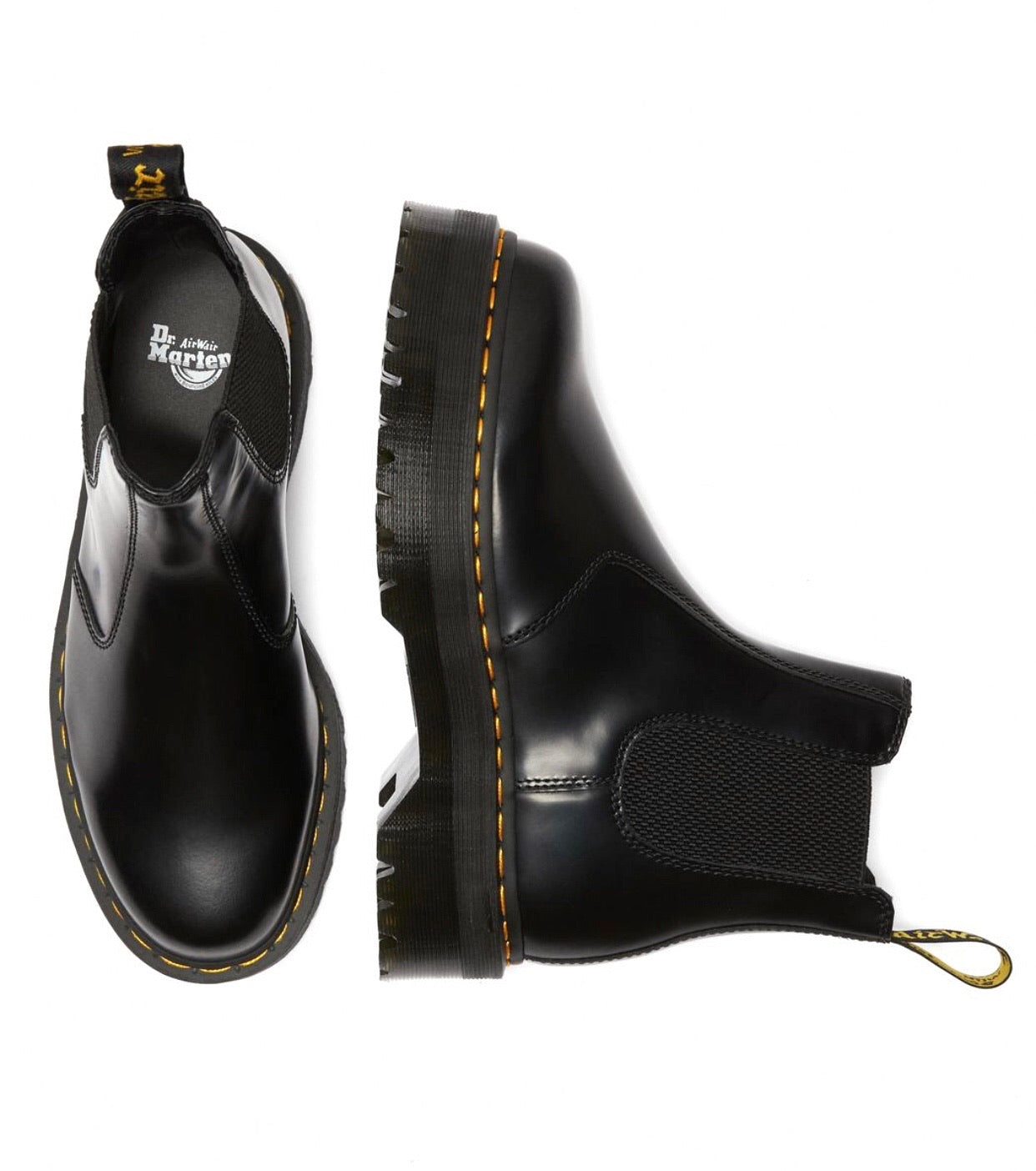 Dr. Martens 2976 Quad Black Leather Platform Chelsea Boot