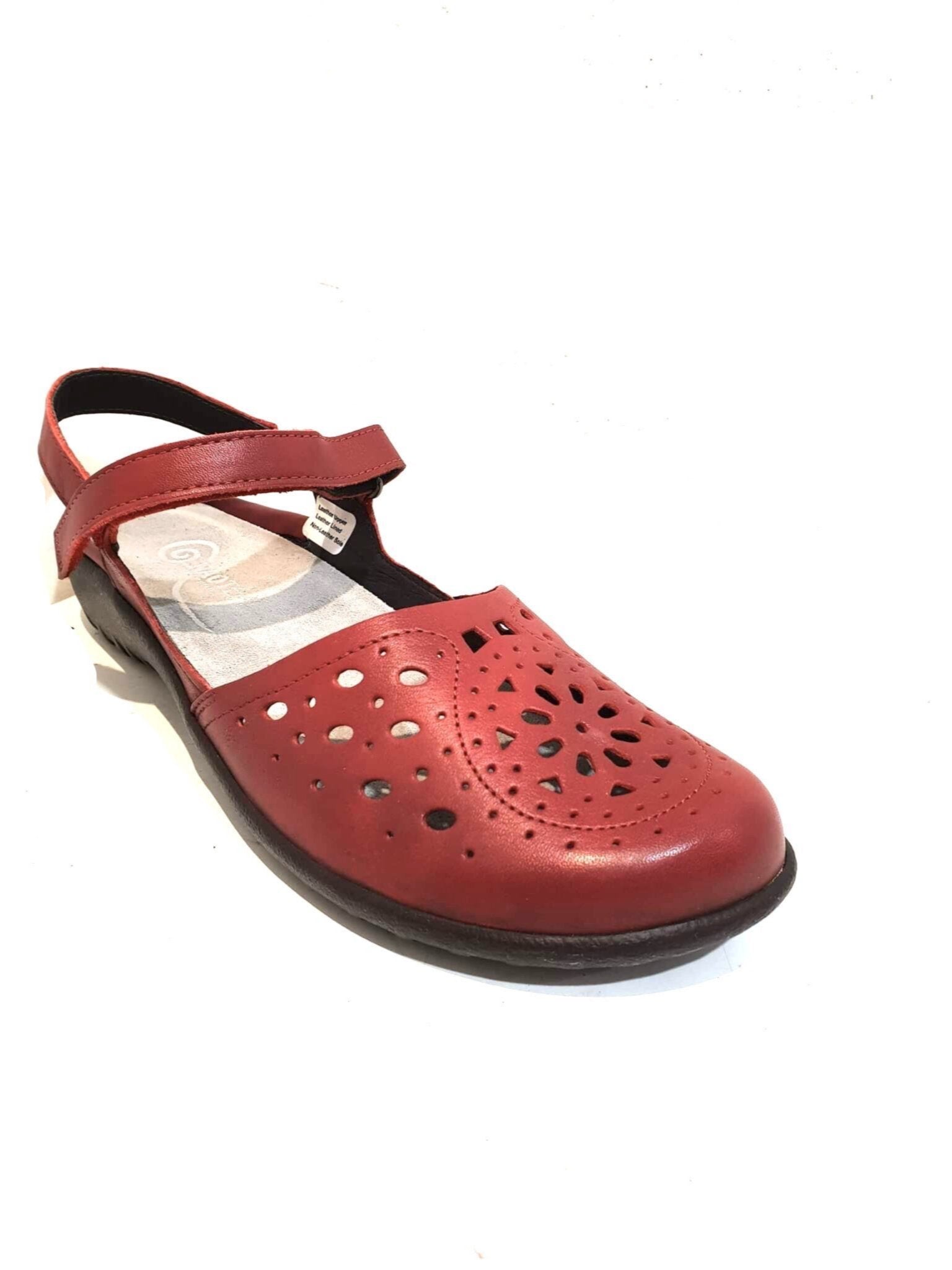 Naot Arataki Berry Red Leather Ladies Sandals Made In Israel