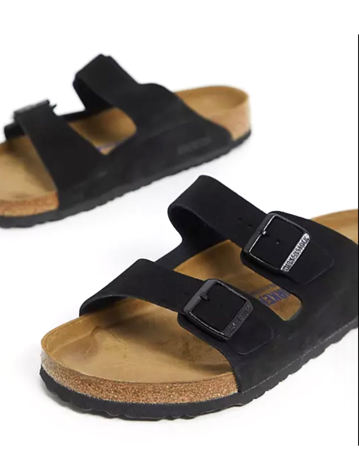 Birkenstock Arizona Black Suede Leather Soft Footbed Made In Germany