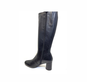 Wonders I-6832 Black Knee High Boots Zip Made In Spain